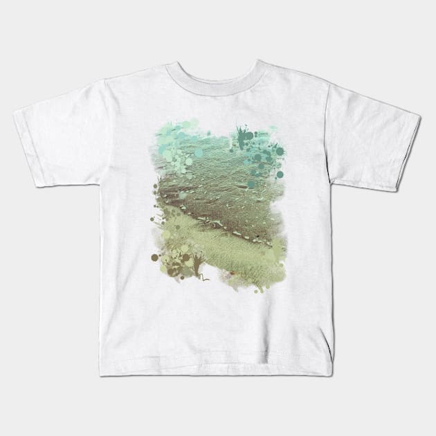 Rippled water and sand Kids T-Shirt by hereswendy